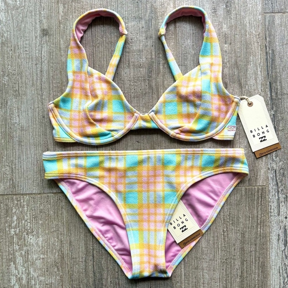 π₯π₯BILLABONG - CHECK PLEASE EMMA UNDERWIRE LOWRIDER BIKINI SETπ₯π₯ - Picture 3 of 10